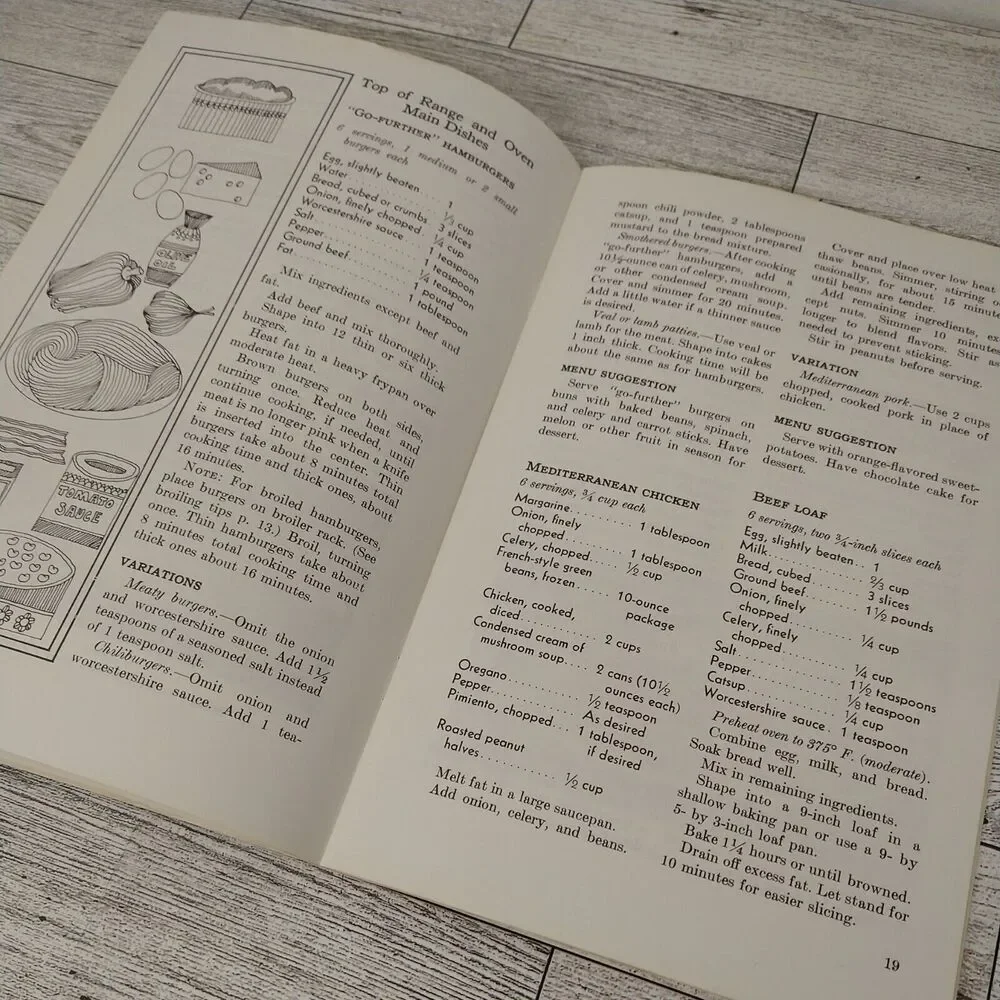 Vtg 1974 USDA Home Garden Bulletin No. 43 ~ Money Saving MAIN DISHES Cookbook‎